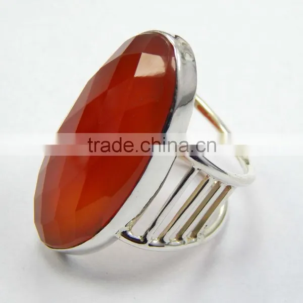 Natural Red Onyx Ring 92.5 Sterling Silver Jewellery photo-3