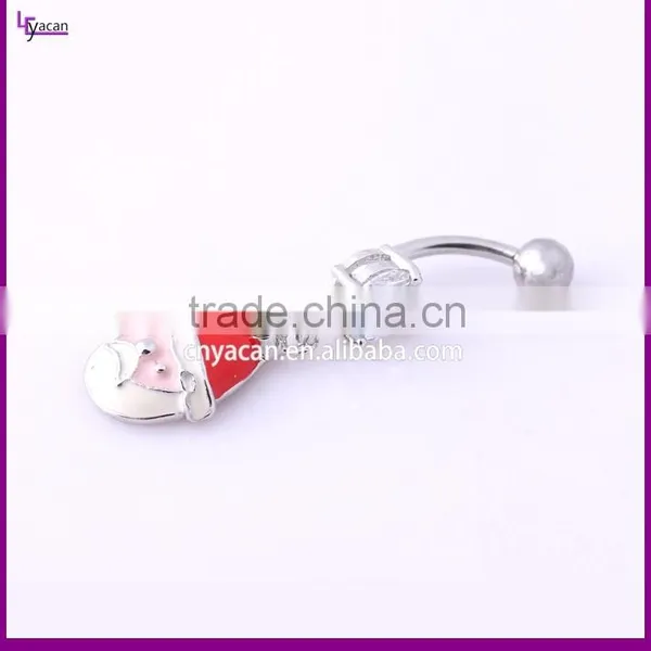 Newest Design Body Jewellery Australia Santa Claus Gem Navel Banana Gold Piercing photo-2