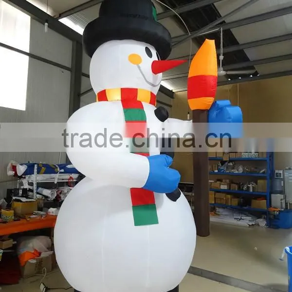 Giant Inflatable Snowman With Broom for Festival Decoration photo-3
