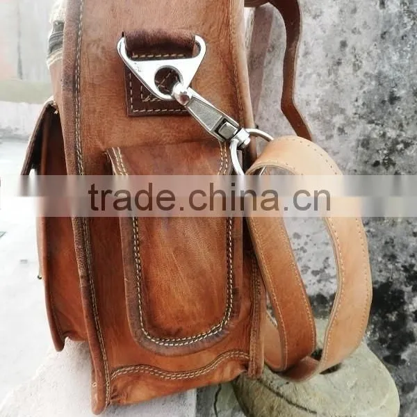 Real Leather Embroidred Cross Body Messenger Bag/pure Leather Satchel Bag photo-3
