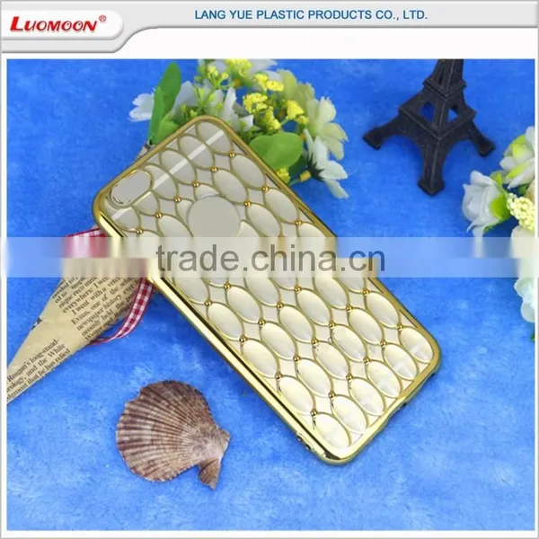 Plating Lambskin Soft Grid Luxury Phone Back Cover Case for Iphone 6 Plus 5s 7 6s se photo-4