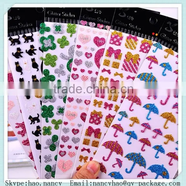 Mini Umbrella Shape Glitter Foam Stickers photo-2
