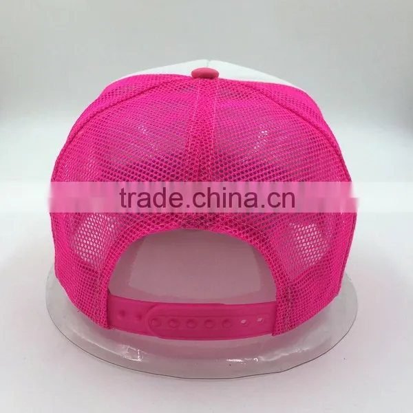 Colorful Rubber Print Letter 5 Panel Mesh Trucker Cap photo-3