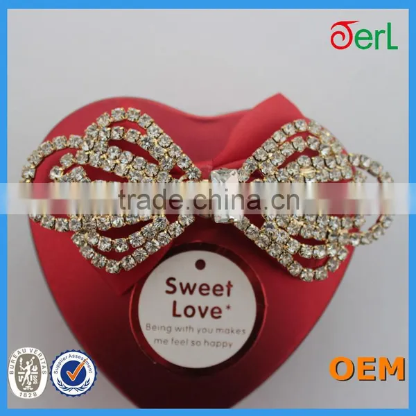 High Quality Copper Metal Pair Rhinestone Buckle For Wedding Invitation
