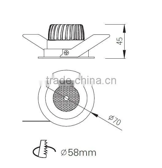 Jewelry Showcase 4w Recessed in LED Cob Mini Ceiling Light BW8206 photo-2