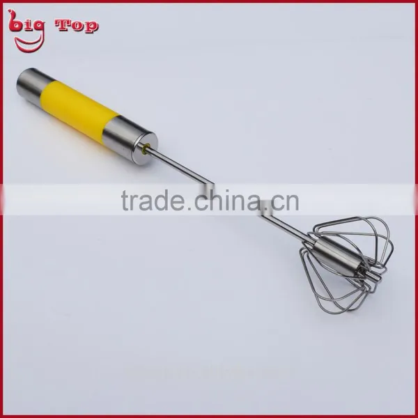 BT0151 12" Rotating Whisk With PP Handle 12" Revolve Egg Better With 430 Stainless Steel Function Part 12" Rotary Egg Whisk photo-4