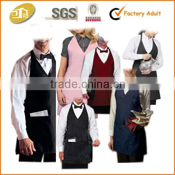 V-Neck Apron With Center Divided Patch Pocket Hotel Uniform photo-6