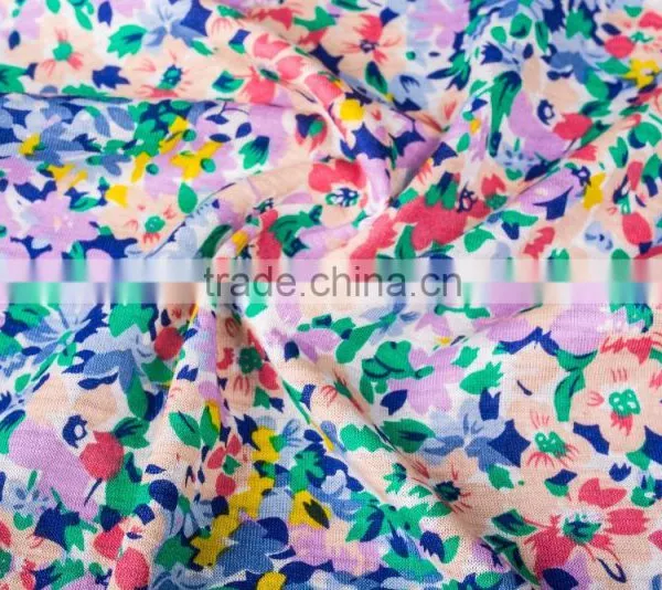 Colourful Flora Flowers 100% Combed Cotton Jersey Fabric Print photo-3