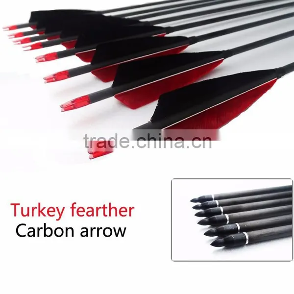 New 31" Carbon Turkey Feather Arrow for Compound Bow and Arrow photo-3