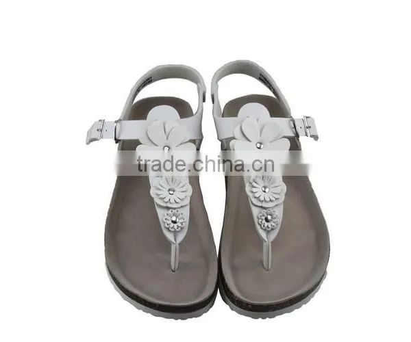 2015 White Flip-flops Cork Outsole Wear-resisting Lady Sandal Shoes photo-4
