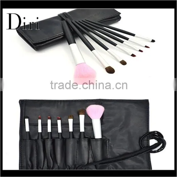 Colorful 7pcs Folding Travel Cosmetic Brush Set With Bag photo-2