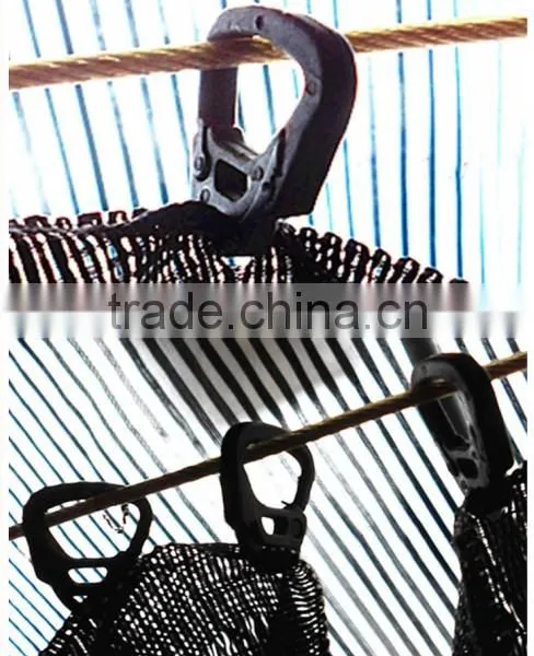 Plastic hook for sun shading system
