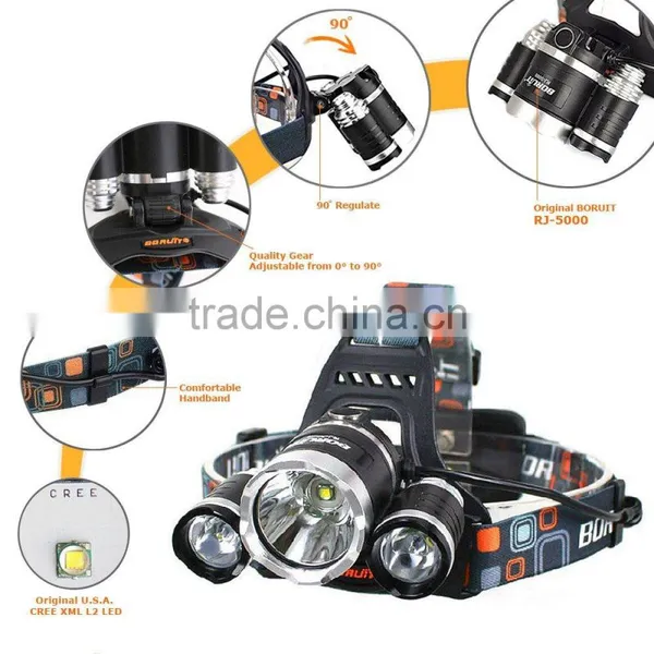 5000 Lumen Waterproof Headlamp Super Bright Flashlight for Hunting, Camping, Night Fishing photo-2