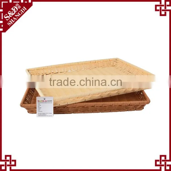 Classic Design Flat Rectangle Bread Fruit Bakery or Supermarket Used Woven Market Baskets photo-2