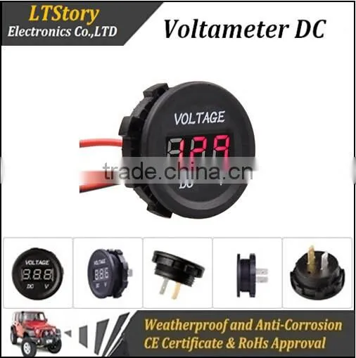 12V-24V Car Motorcycle LED DC Digital Display Voltmeter Waterproof Meter Automobile Motorcycle Voltmeter photo-2