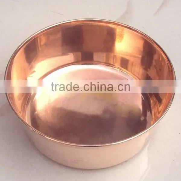 100% PURE COPPER ICE BOWL, SOLID COPPER PET FEED BOWL, COPPER CHAMPAGNE BOWL