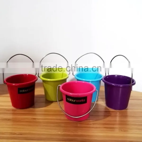 Pastel Colored Set of 4 Eggs Cups Small Mini Bucket Metal Tin Egg Holder photo-5