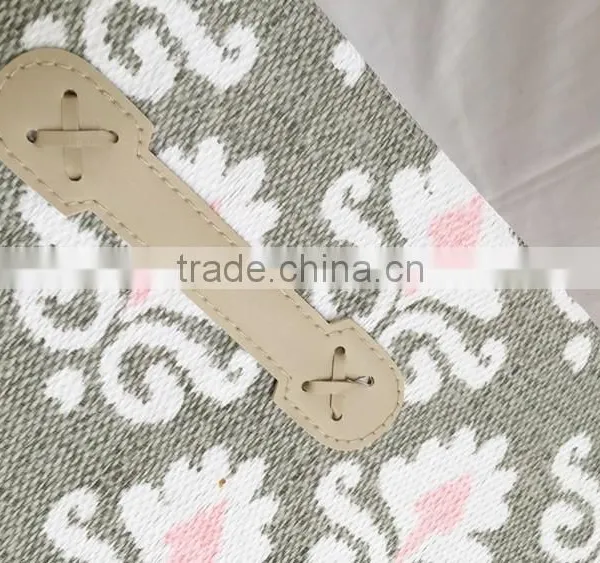 Household Decorative Foldable Paper Cloth Basket With Handle photo-5