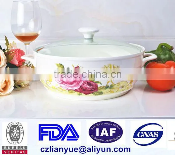 Ceramic Microwave Pot With Glass Lid photo-2