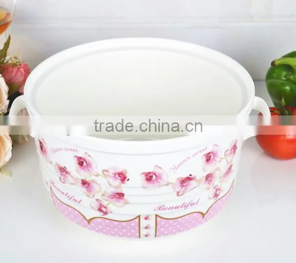 9" Ceramic Microwave Pot With Glass Lid photo-6