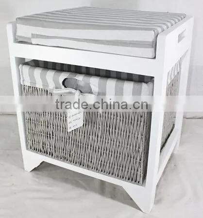 New Hand-woven Solid Wood Bathroom Modern Shoe Cabinet photo-2