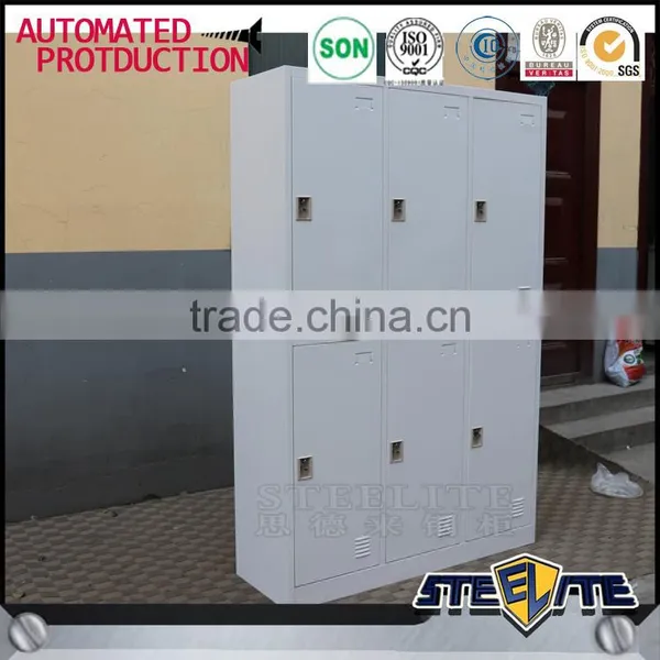 Portable Metal Locker Cabinet Storage Cabinet 6 Door Wardrobe photo-5