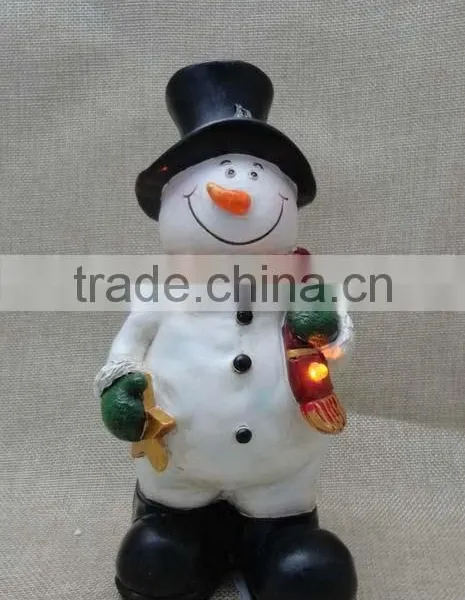 Wholesale Christmas Decorative Resin Snowman With Led Light photo-6