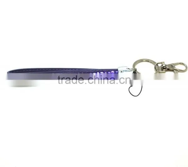 Purple Promotion Gift PU Leather Key Chain With Crystal Gem, Swivel Snap Hooks, Key Ring Accembly, Acrylic Gem Key Chain photo-3
