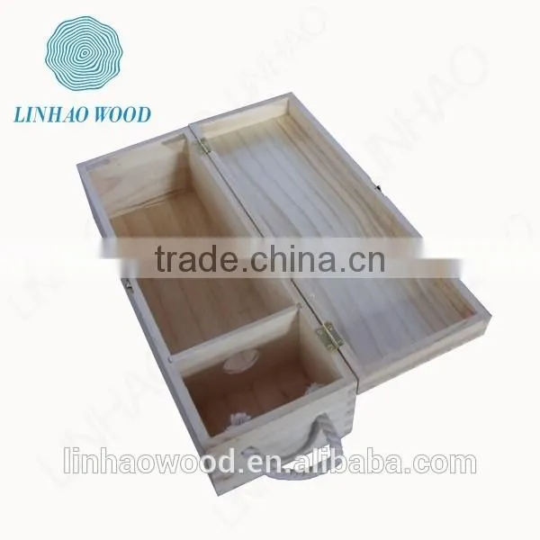 Natural & Simple Wooden Wine Box With Locker Lid ;whole Sale Wine Box photo-2