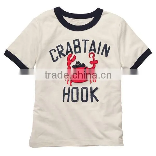 Kids Latest Styles of Boys Custom CRAB Printed Tshirts Blank Designer Wholesale Sports Tshirts
