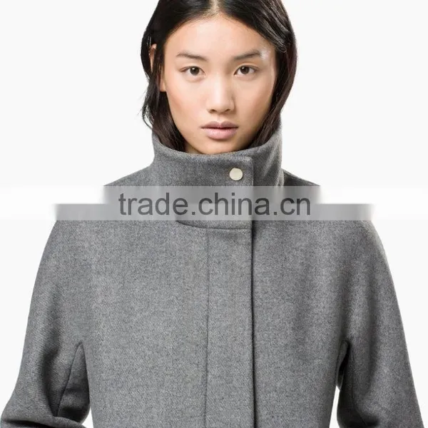 Grey Color Stylish Design Lady Coat photo-2