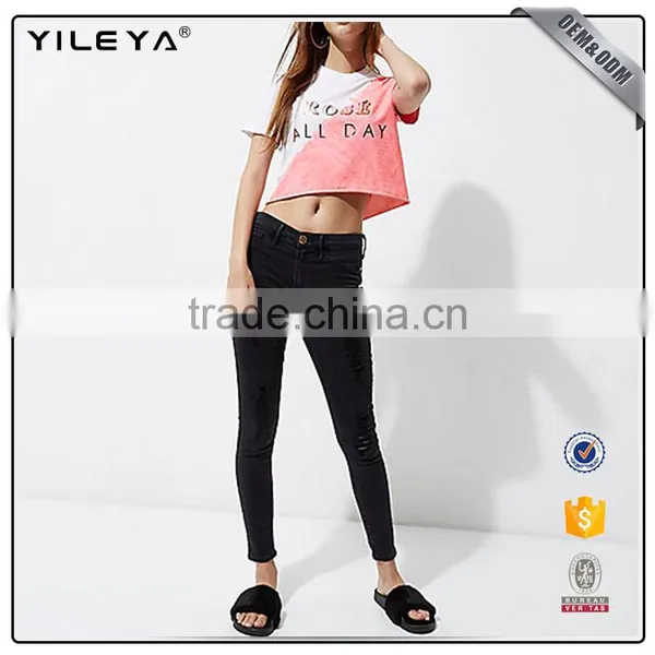2017 O-neck New Fashion Design Mix Color Casual Crop Top for Woman photo-2