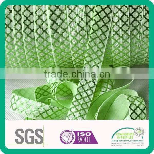 Good Stretch Fold Over Silver Foil Print Elastic photo-2