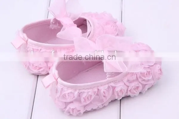 0-12 Month New Arrival Girl's Start Walkers Rose Lace Newborn Baby Shoes photo-3