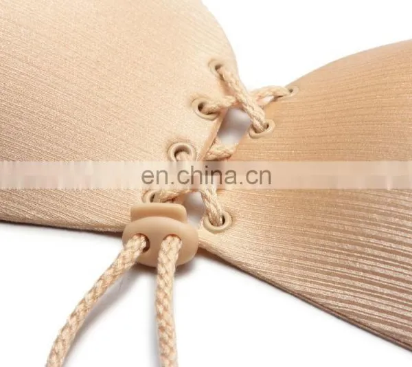 Sexy Push Up Bra Silicone Lace Up Invisible Strapless Bras for Women photo-3