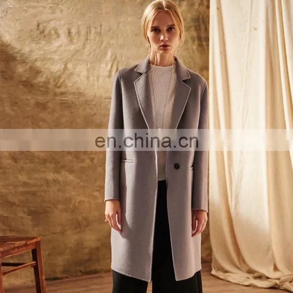 Fashion European Women's Coat 100% Wool Comfortable Cashmere Wool Coat