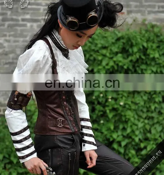 Steampunk Style Waistband Armband Made of Synthetic Leather photo-5