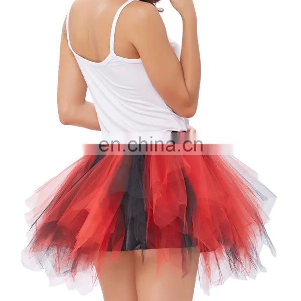 Kate Kasin Women's Soft Tulle Netting Red&Black Petticoat Crinoline Underskirt for Retro Vintage Dress KK000447-4 photo-2
