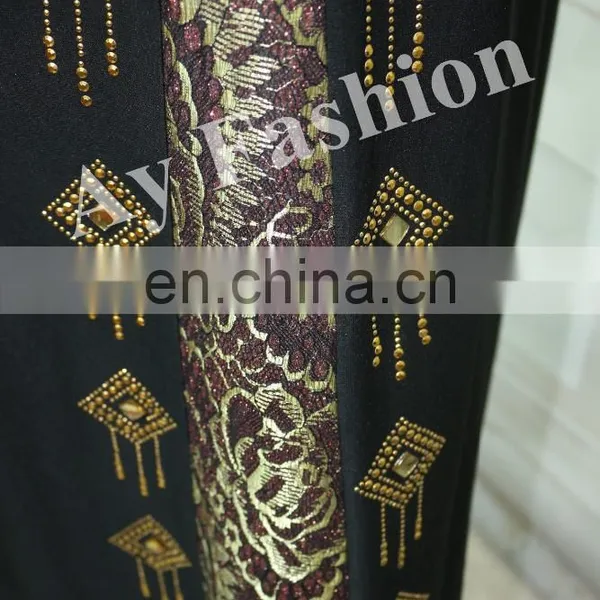 New Style Fashionable Front Open Abaya Women Kimono With Lace Trim Fashion Design Lace Abaya photo-2