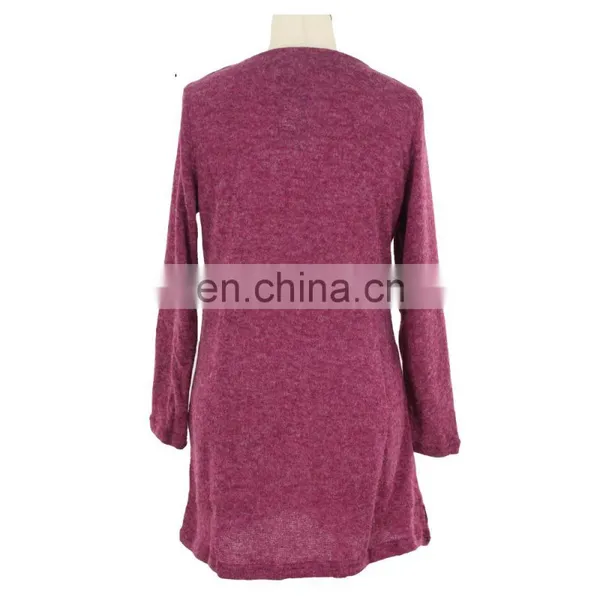 Elegant Mature Plus Size Women Long Sleeve Shift Dress photo-2