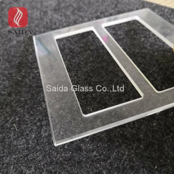 custom 3-5MM tempered glass polished beveled edges for switch socket glass bezel
