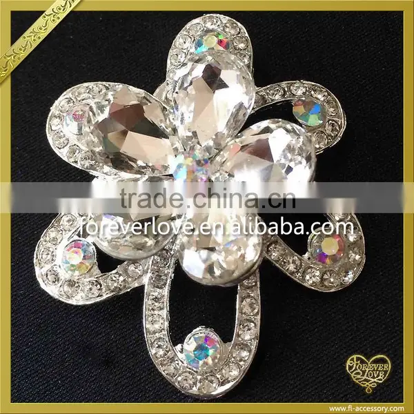 AB Color Crystal Flower Brooch Rhinestone Brooches Pin FB029 photo-2