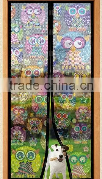 Magnetic Magic Mesh Screen Door With Printing