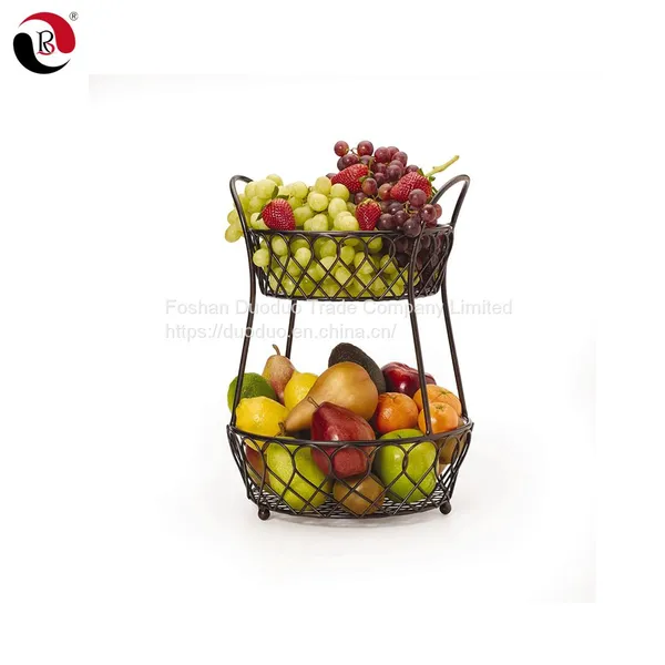 Metal Wire Storage Rack Home Decor Kitchen Banana Vegetable Fruit Basket photo-4