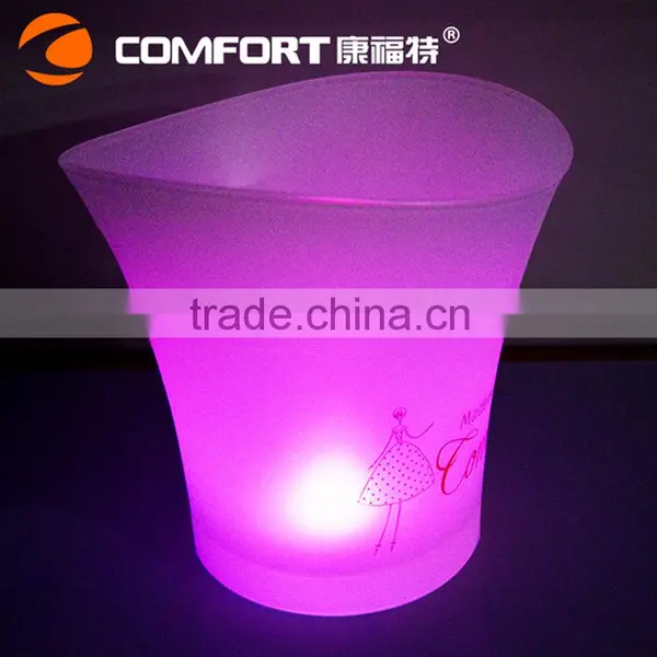 Cheap Battery Operated Lighted Plastic Wine Bucket for Party photo-2