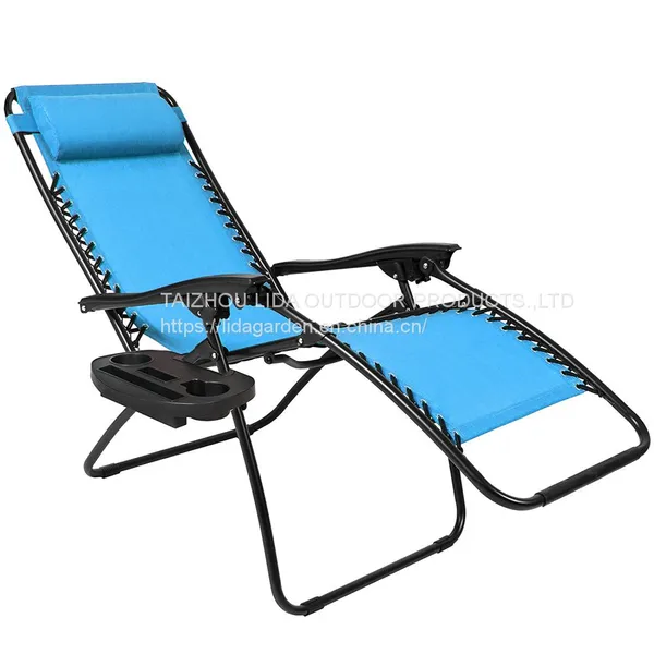 Outdoor Beach Lounge Chair Folding Chair Garden Sun Lounger Zero Gravity Chair