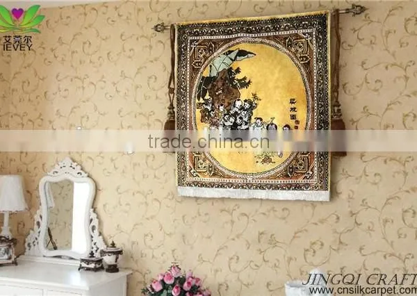 High-grade Chinese Interesting Children Pattern Handmade Silk Area Rug Floor Carpet photo-2