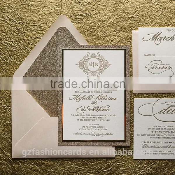 Wholesale Silver Envelope Wedding Invitation Card Glitter Quality Choice photo-4