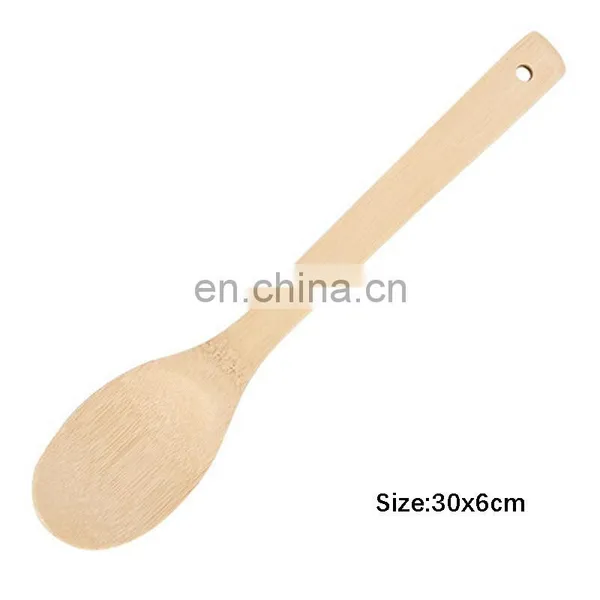 Natural Bamboo Kitchen Tools Cookware Set 6 Pcs Bamboo Wooden Spatula Utensils photo-5