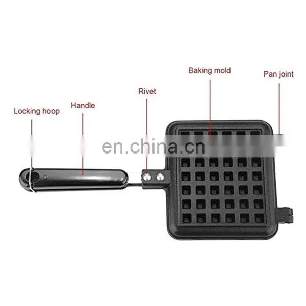 Non Stick Waffle Iron Waffle Maker Mold Pan Sandwich Maker Square Round Cast Aluminum Waffle Pan photo-4
